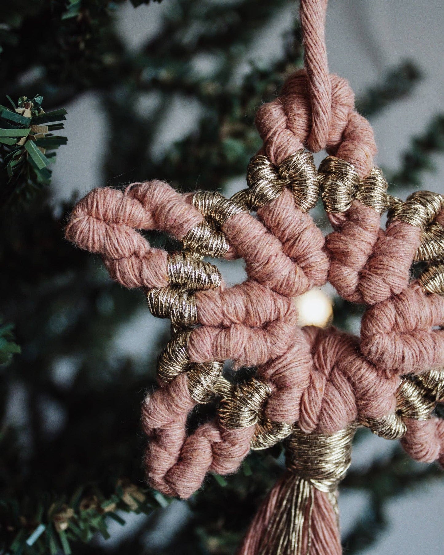 Macrame Star Holiday Ornament