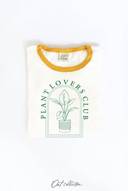 PLANT LOVERS CLUB Ringer Graphic Top