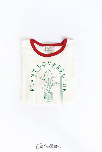 PLANT LOVERS CLUB Ringer Graphic Top