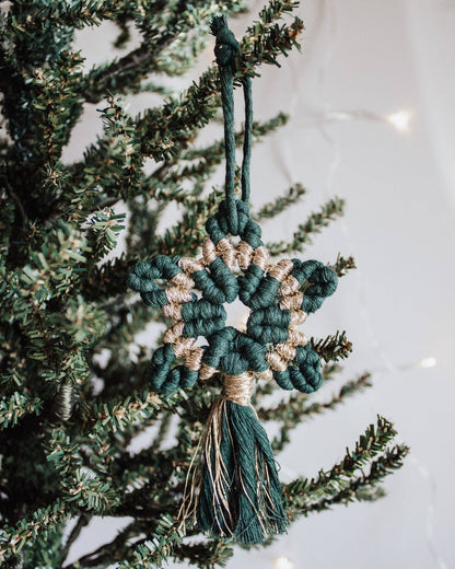 Macrame Star Holiday Ornament