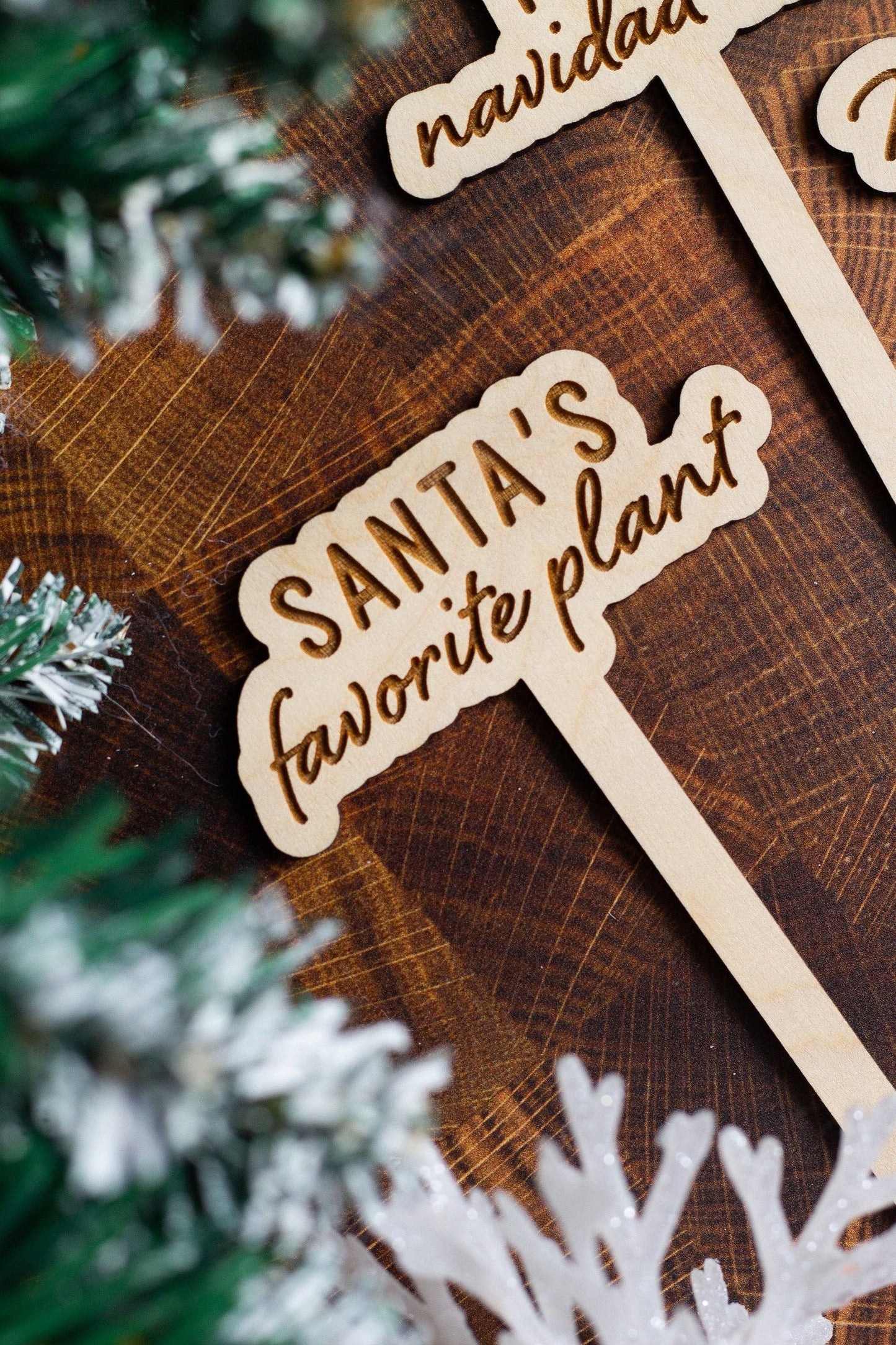 Funny Christmas Wooden Plant Markers