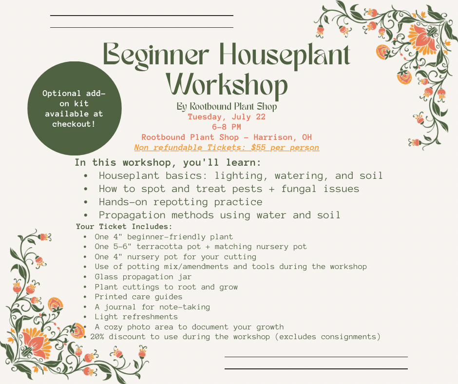 Beginner Houseplant Workshop – July 22