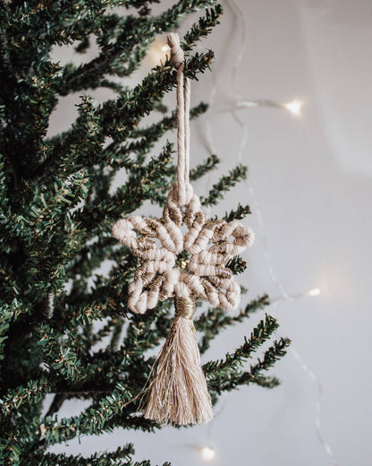 Macrame Star Holiday Ornament