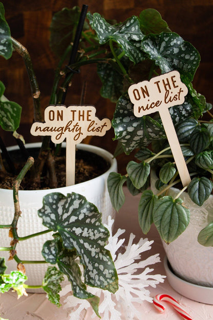 Funny Christmas Wooden Plant Markers