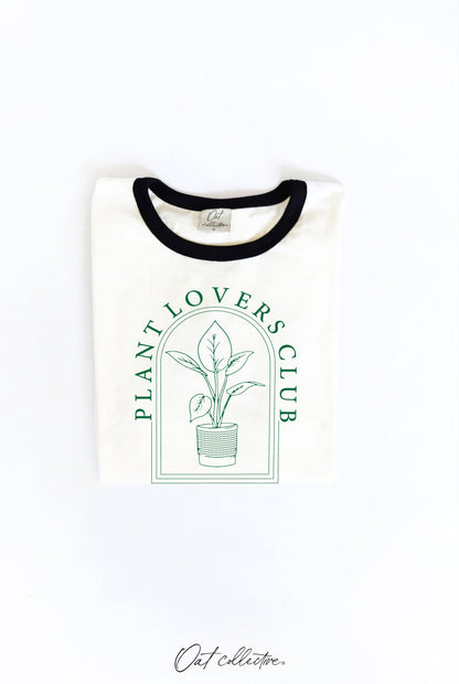 PLANT LOVERS CLUB Ringer Graphic Top