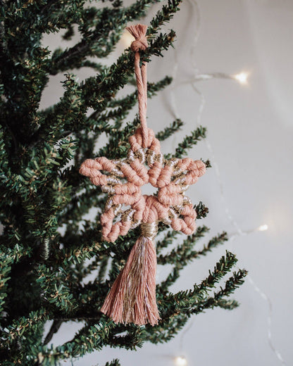 Macrame Star Holiday Ornament